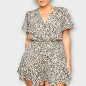 Sugarlips Babygirl Animal Print One Piece short sleeve romper size small S